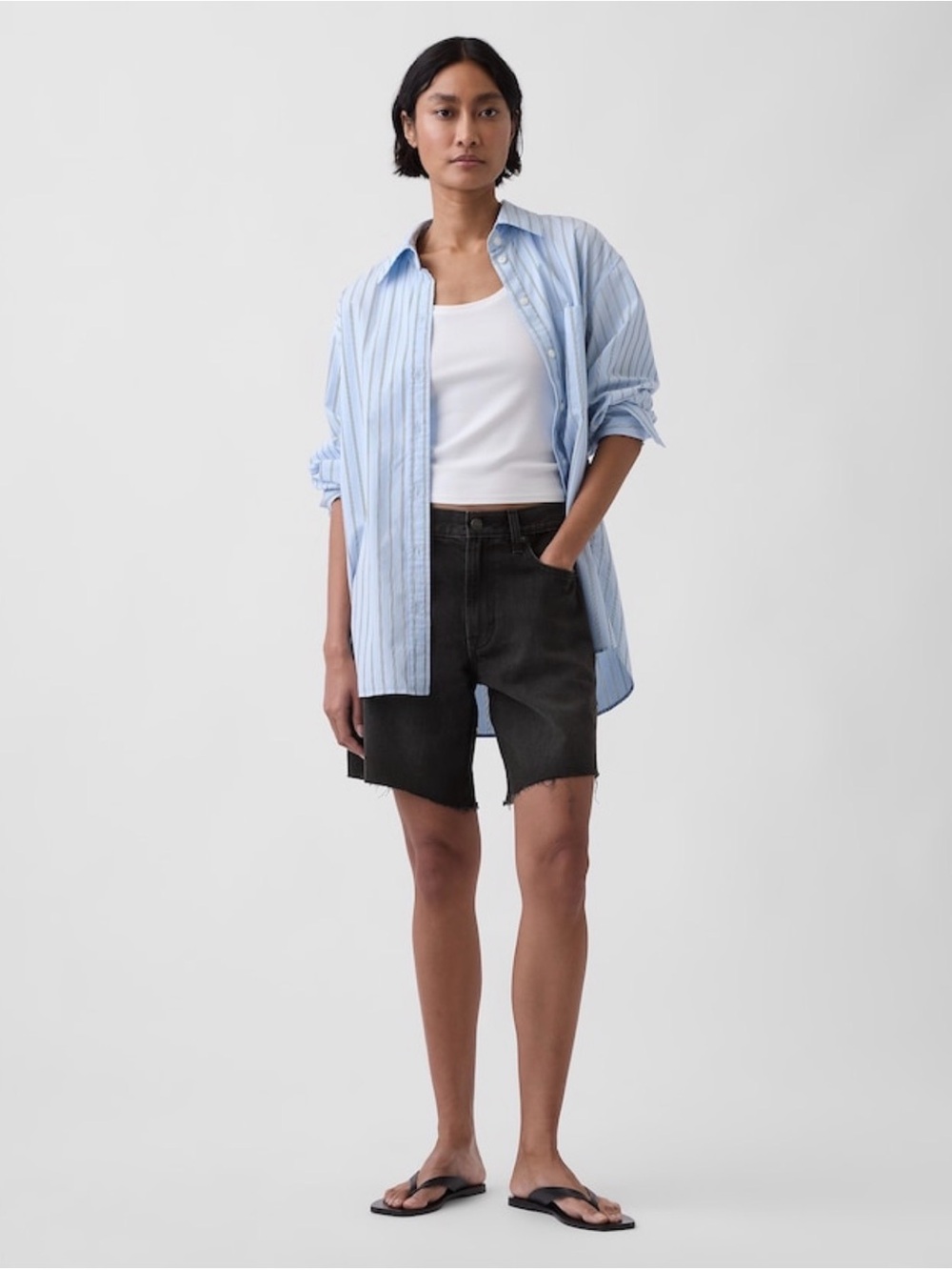 GAP 8" Mid Rise Loose Denim Bermuda